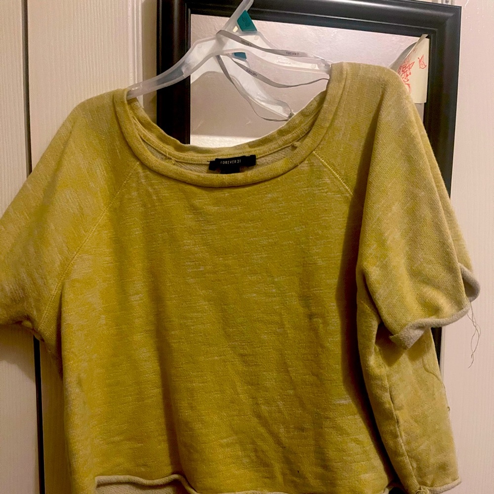 Forever 21 cropped yellow top